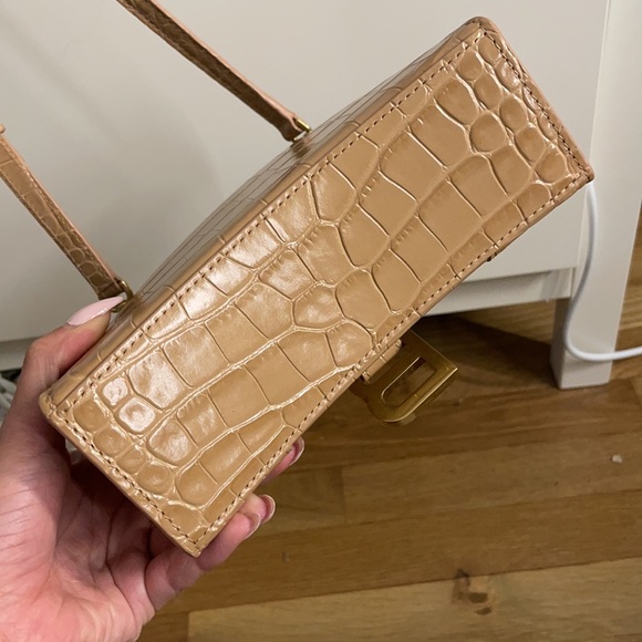 XS Hourglass Croc-Embossed Leather Top Handle Bag - Picture 6 of 6